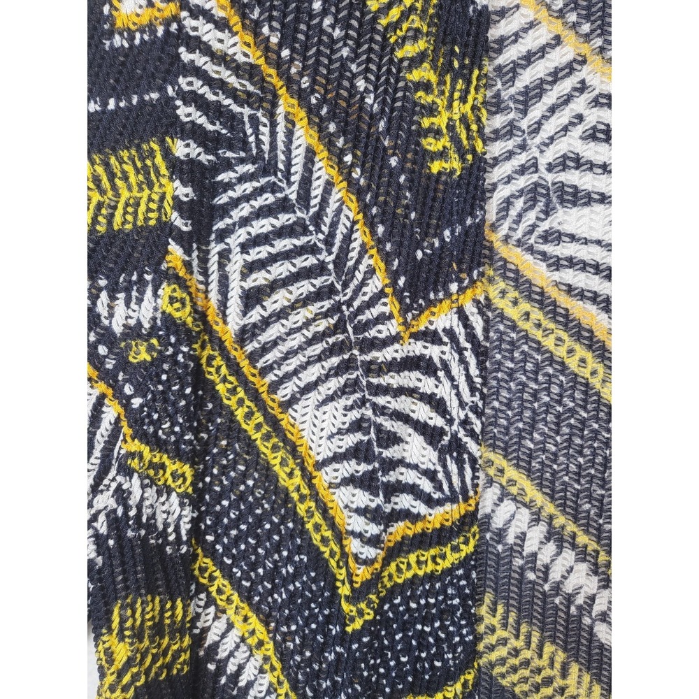 CATHERINES BLUE YELLOW WHITE CROCHET CARDIGAN SWEATER 3/4 SLEEVE SIZE 1X 18/20W - Picture 2 of 5